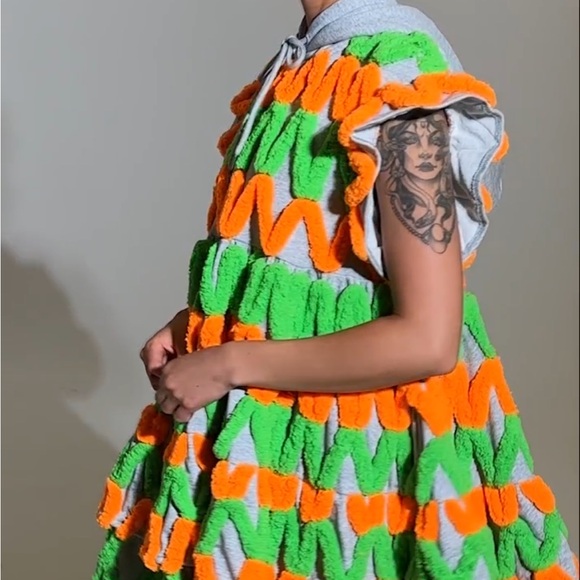 AKIRA Green and Orange Mini Dress - Picture 3 of 8